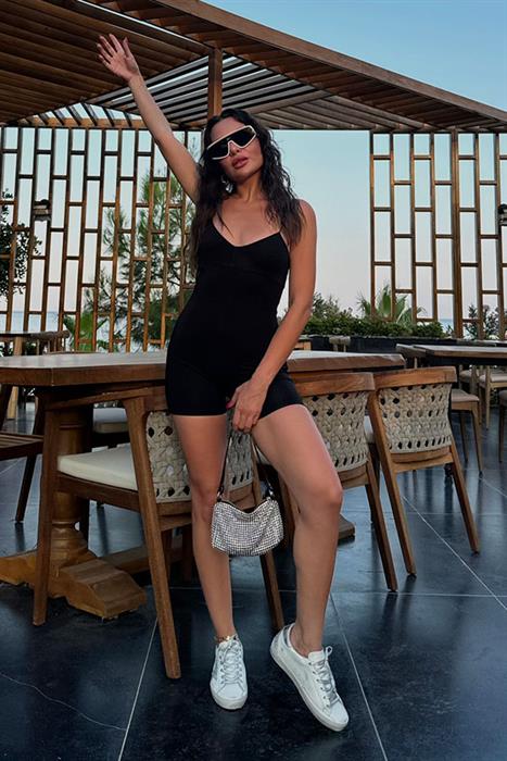 Sherliy Orijinal Siyah Şort Tulum 