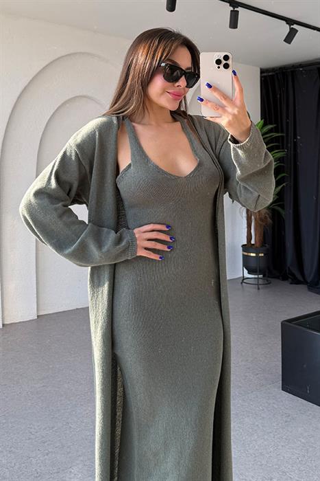 Shirley Haki Elbise Hırka 