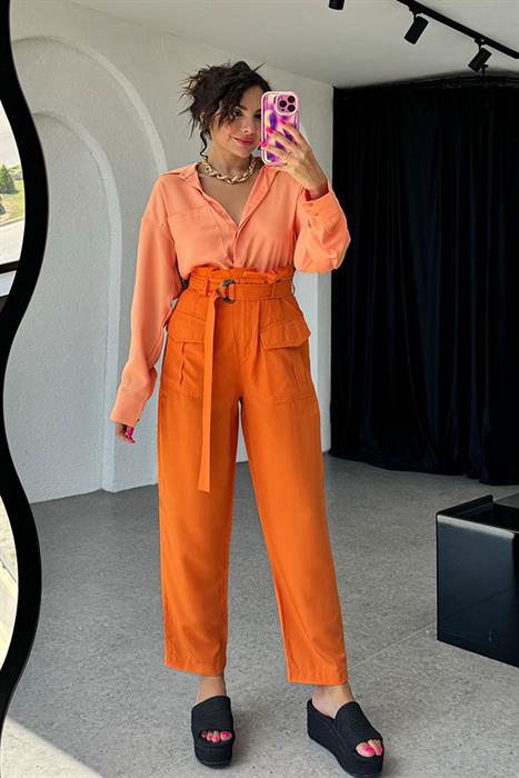 Silas Sırt Baskılı Gömlek-Kavuniçi