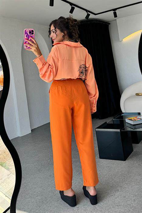 Silas Sırt Baskılı Gömlek-Kavuniçi