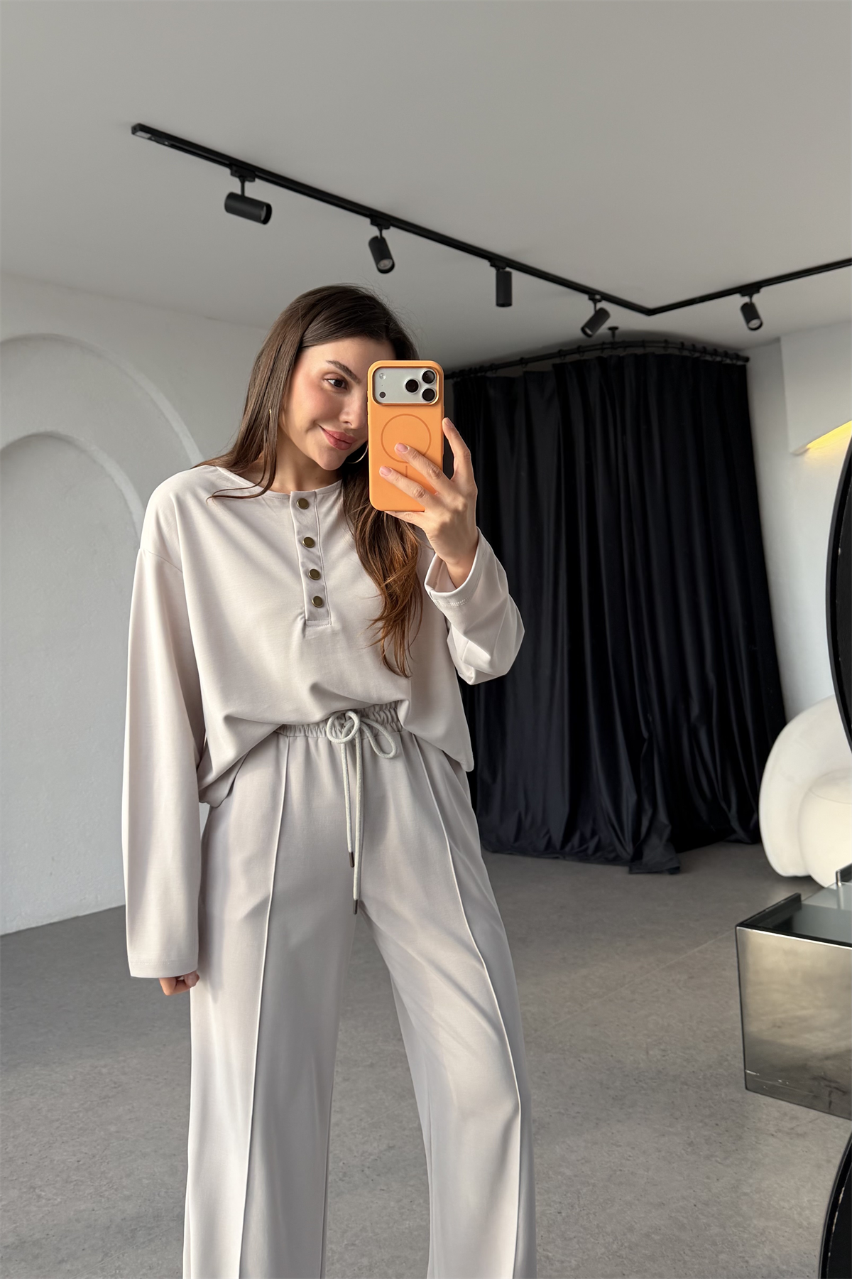 Silviana Krem Modal Takım