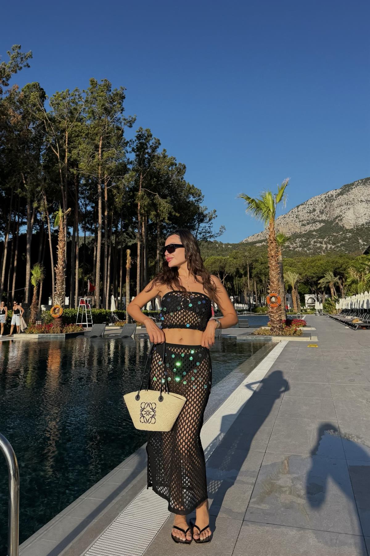 Sindy Siyah Pulpayet Ajurlu Takım