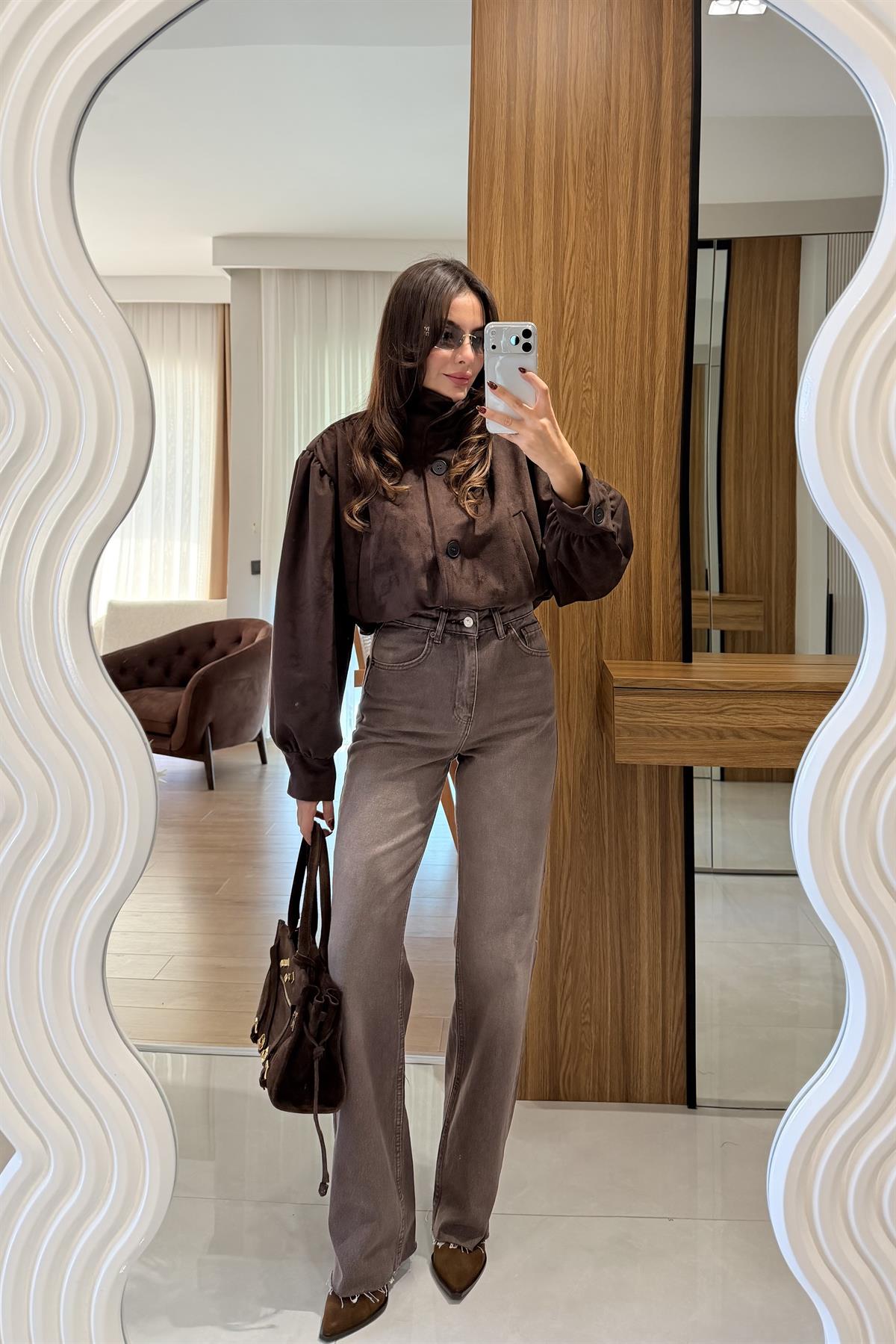 Sisley Kahve Palazzo Yüksek Bel Jean