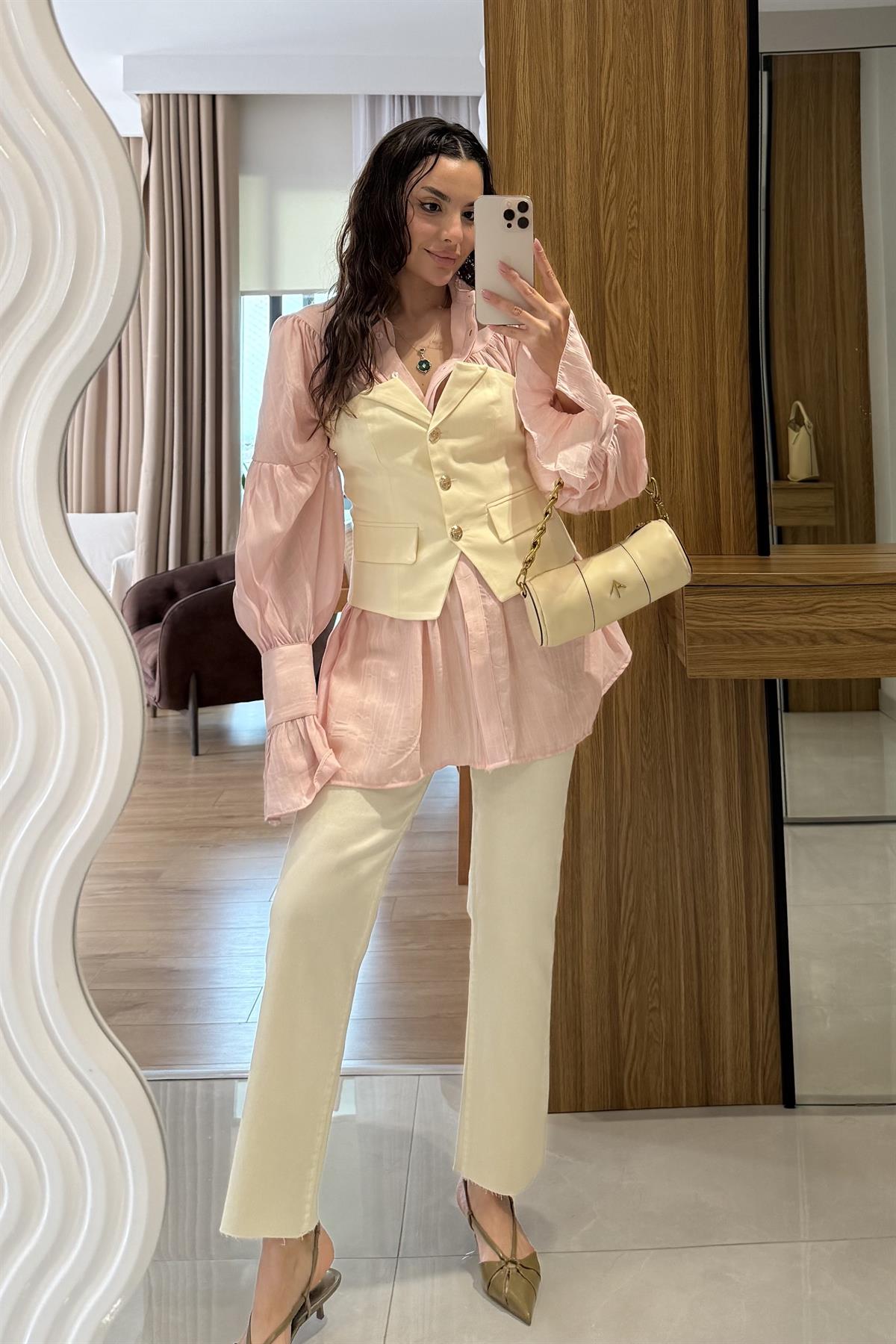 Slange Krem Boyfit Jean 