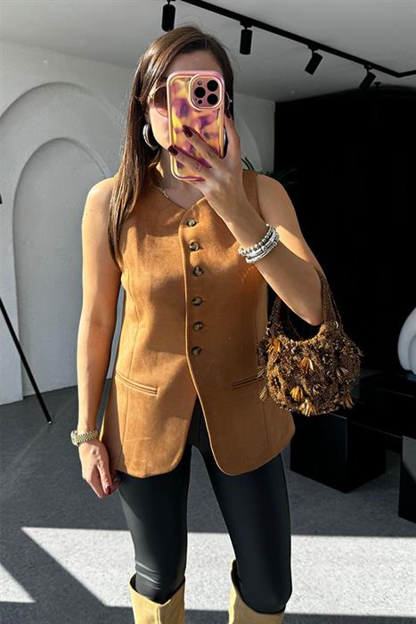 Smithers Camel Süet Yelek