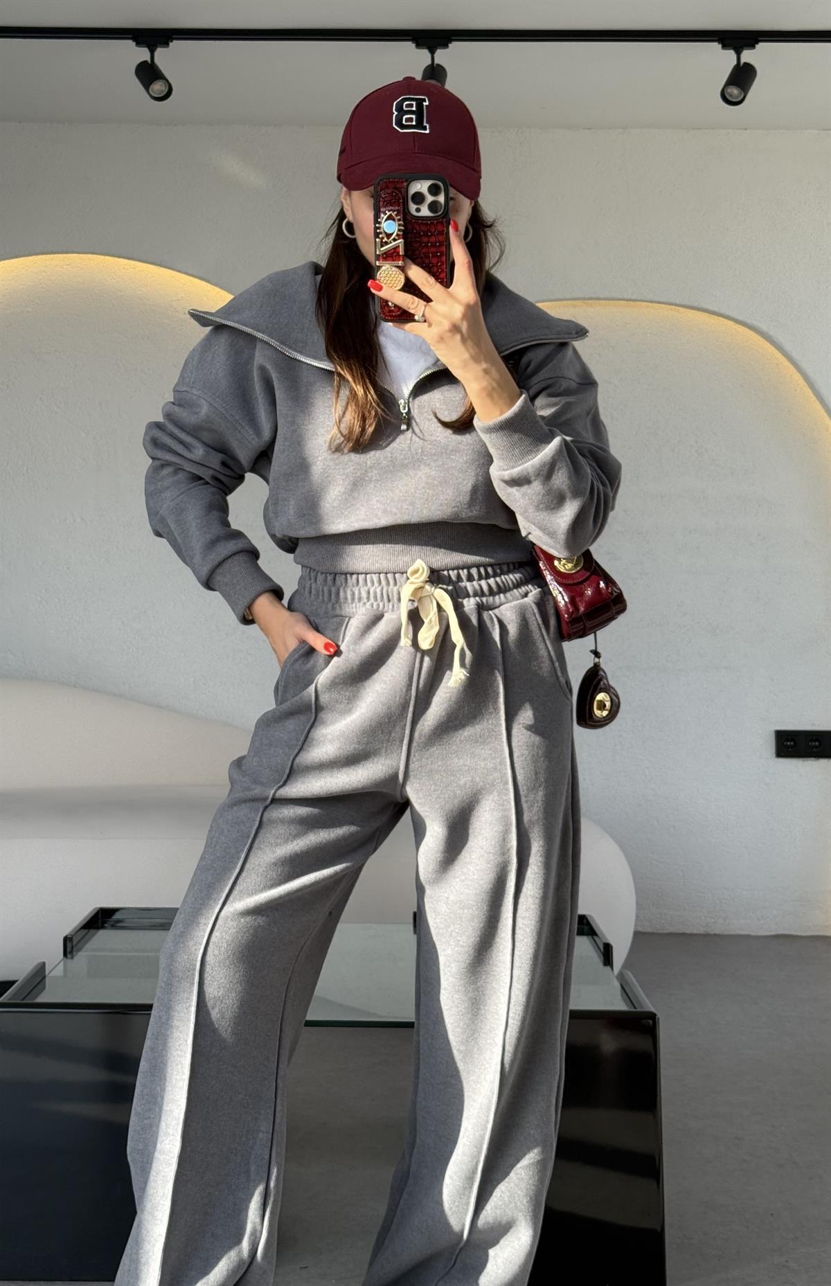 Soelle Füme Selanik Kumaş Üçlü Takım