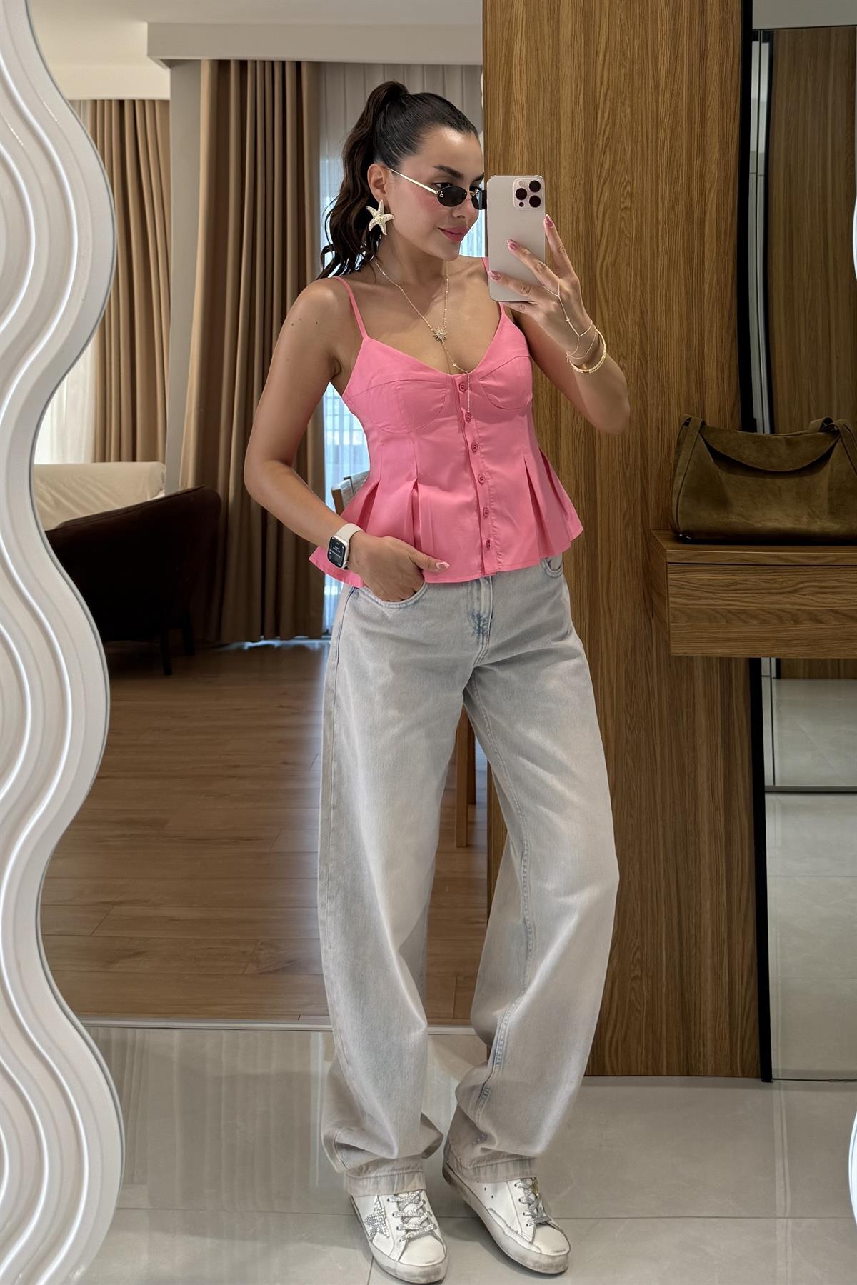 Solvey Gri Baggy Jean 