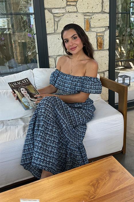 Sonia Madonna Yaka Desenli Elbise 