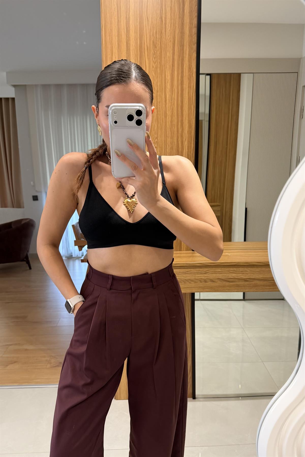 Sonya Bordo Blazer Pantolon Takım