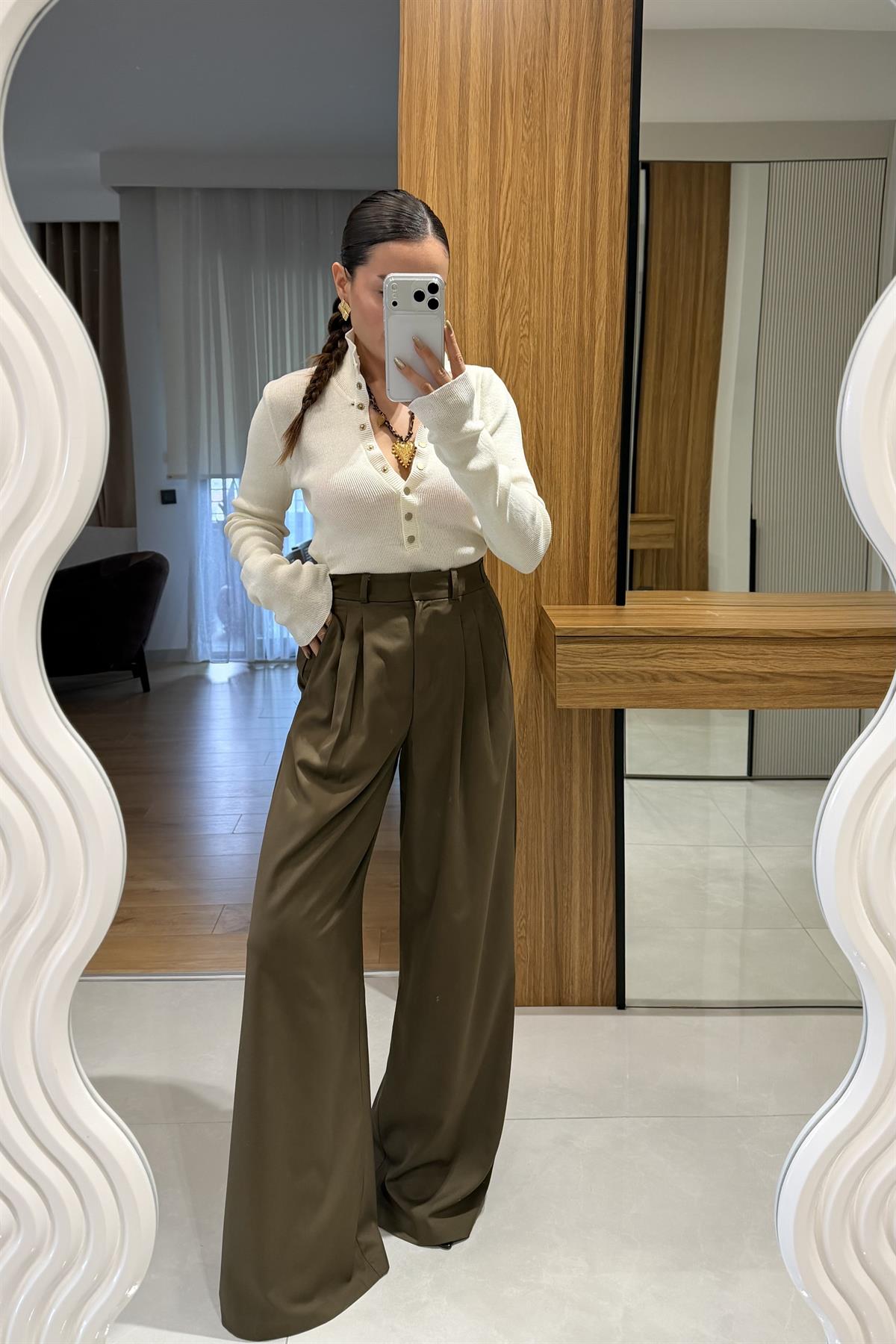 Sonya Haki Blazer Pantolon Takım