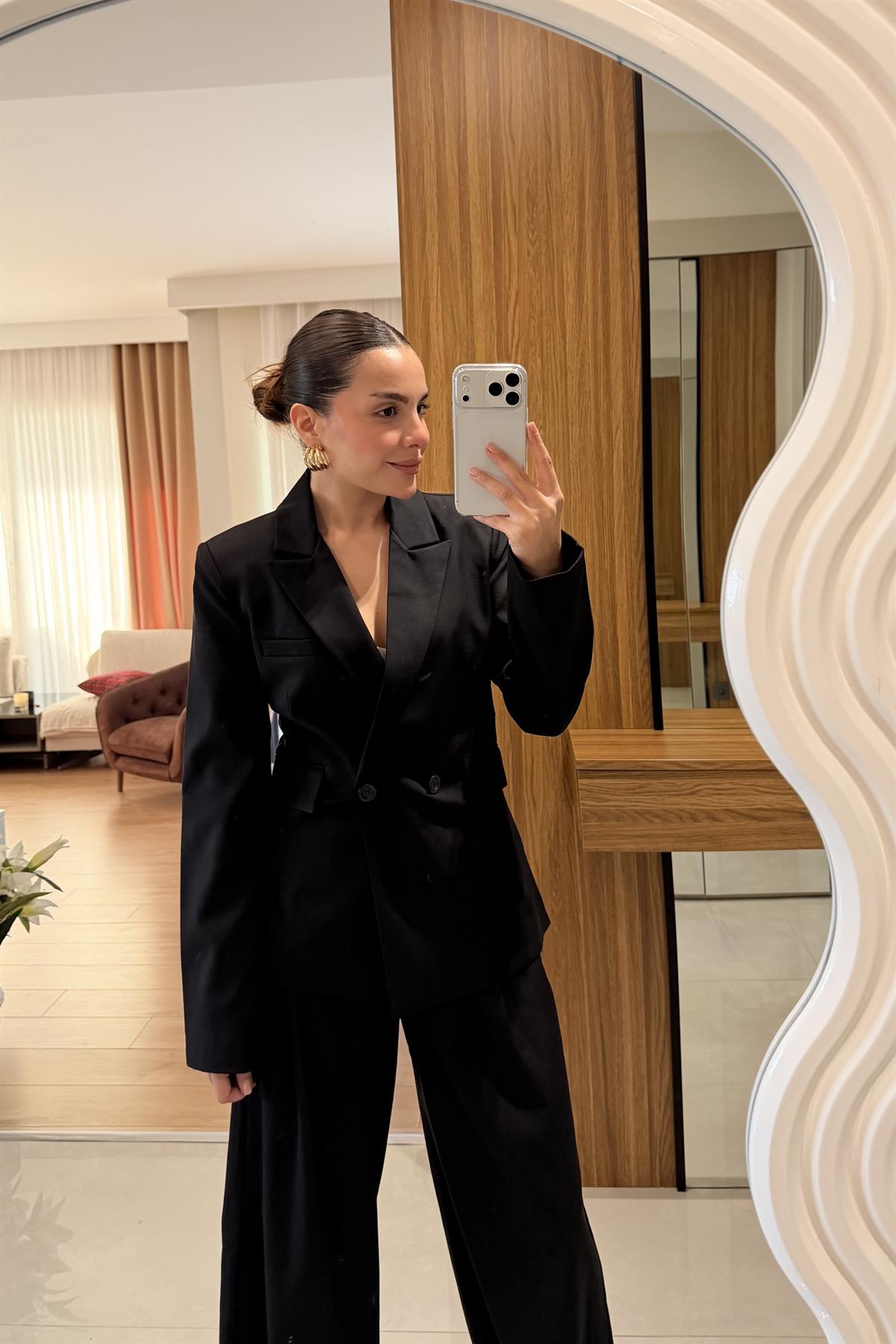 Sonya Siyah Blazer Pantolon Takım