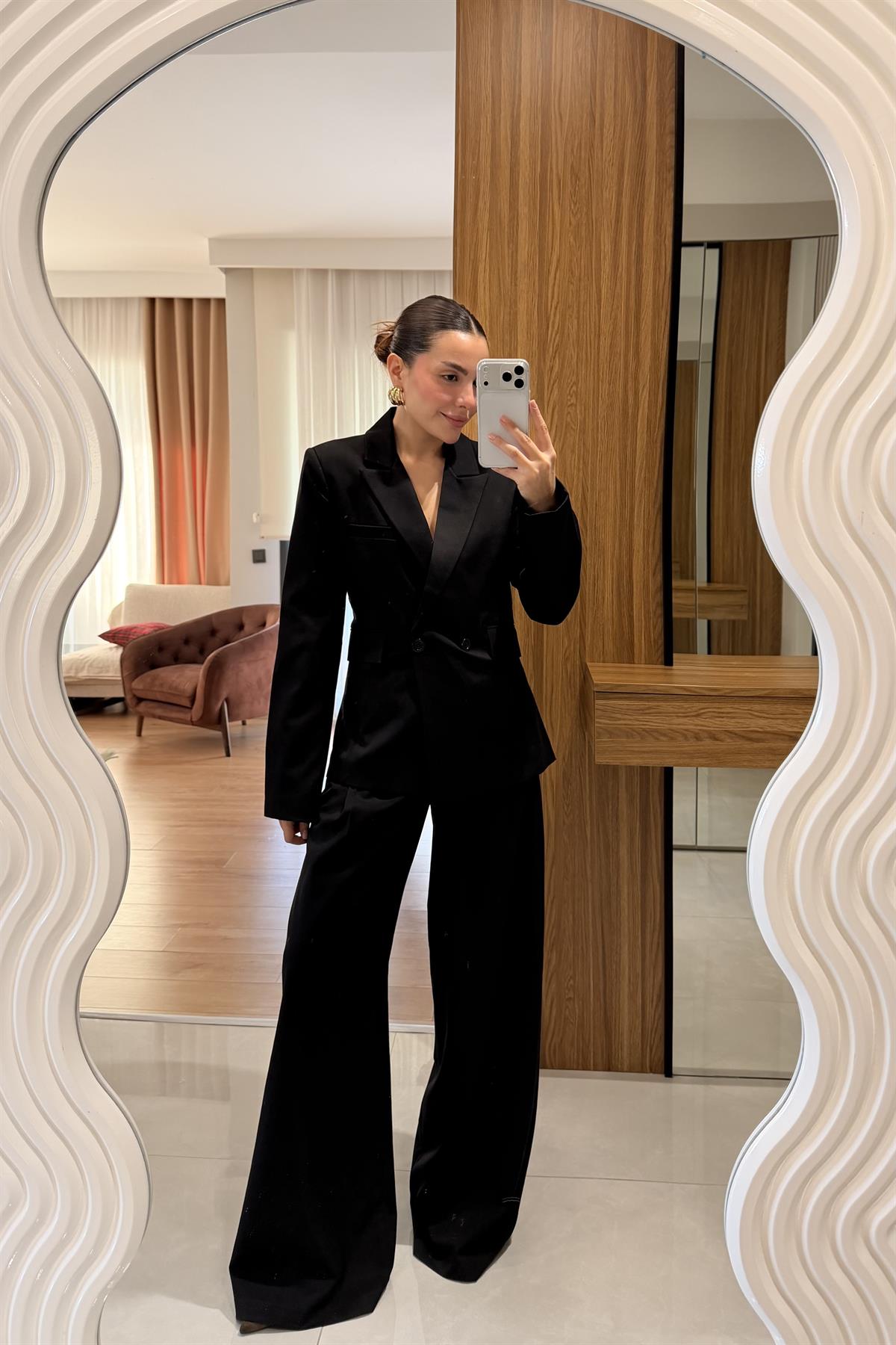 Sonya Siyah Blazer Pantolon Takım