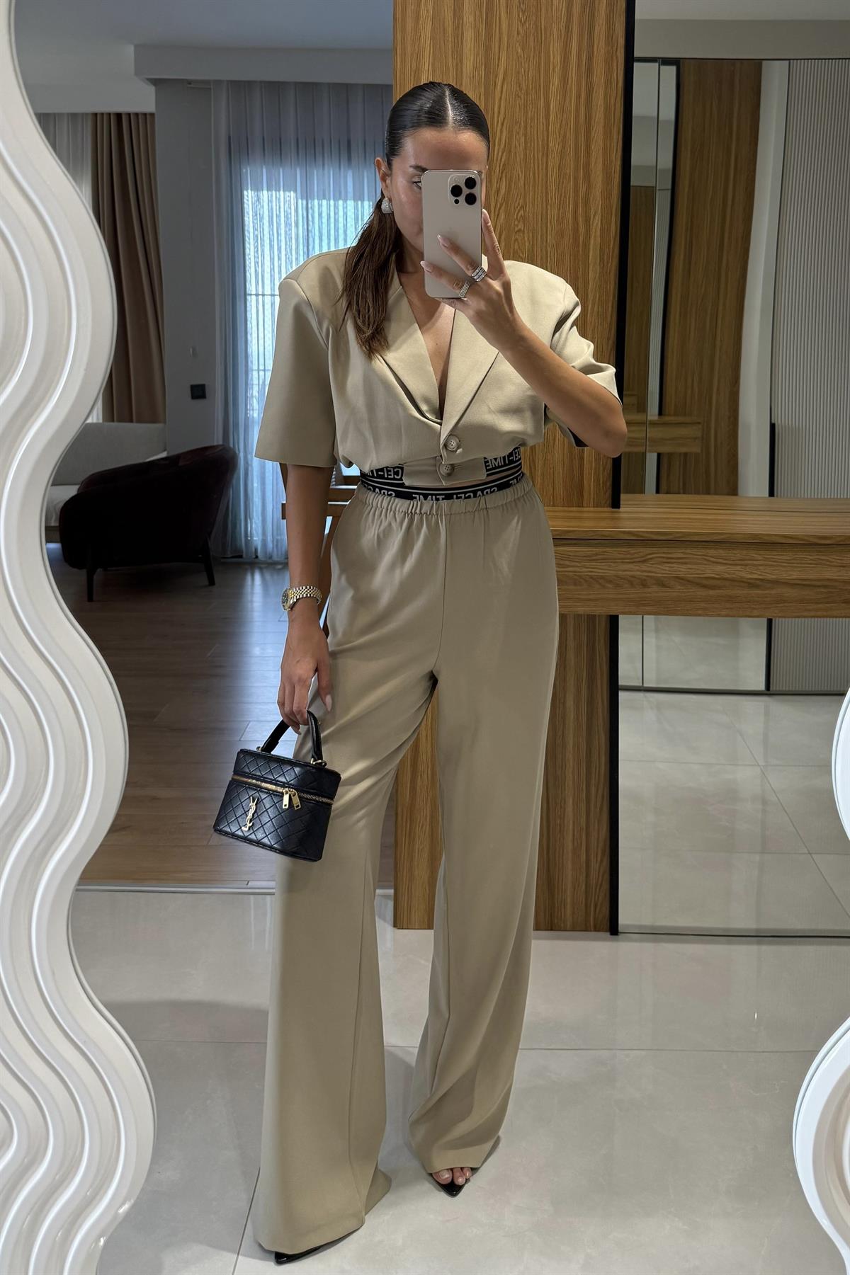 Spacei Beli Yazılı Pantolon