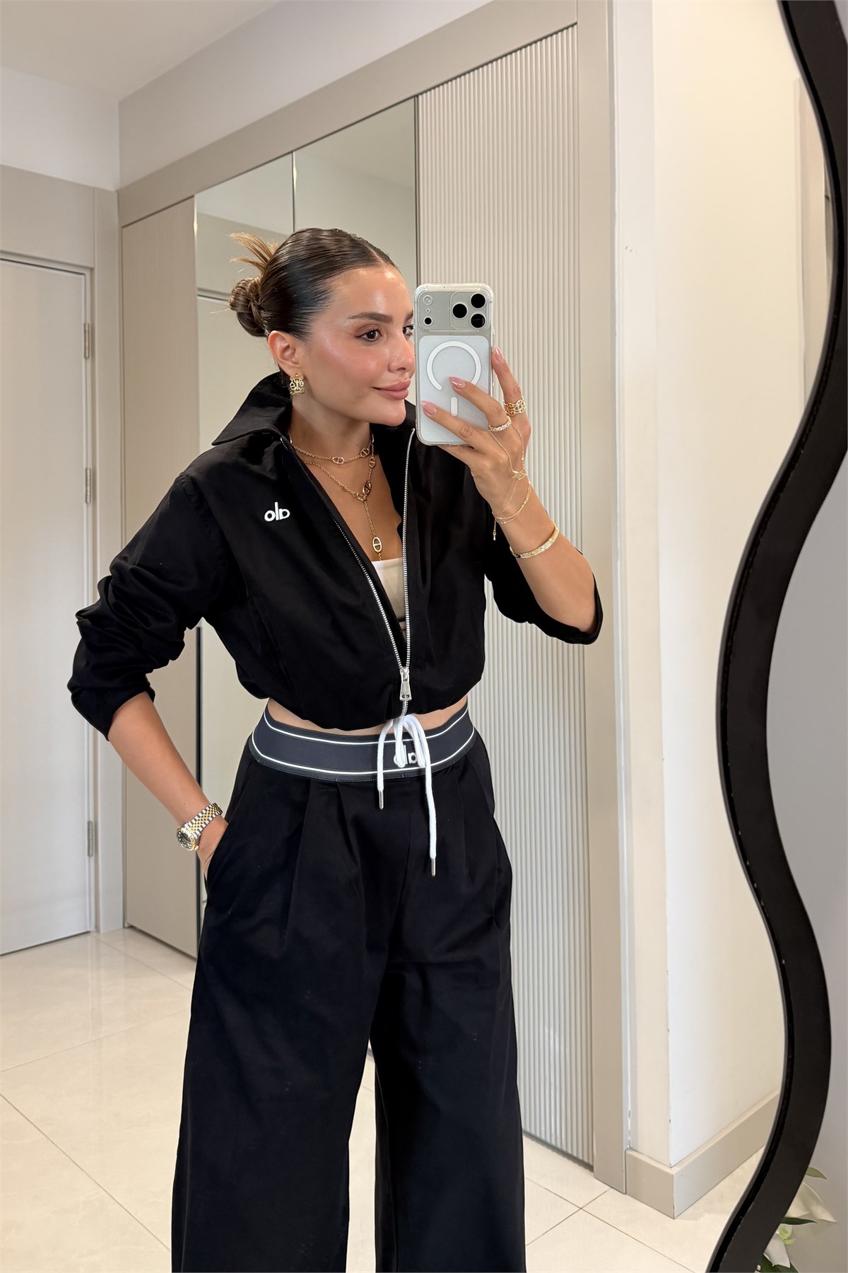 Spain Siyah Gabardin Marka Model Takım
