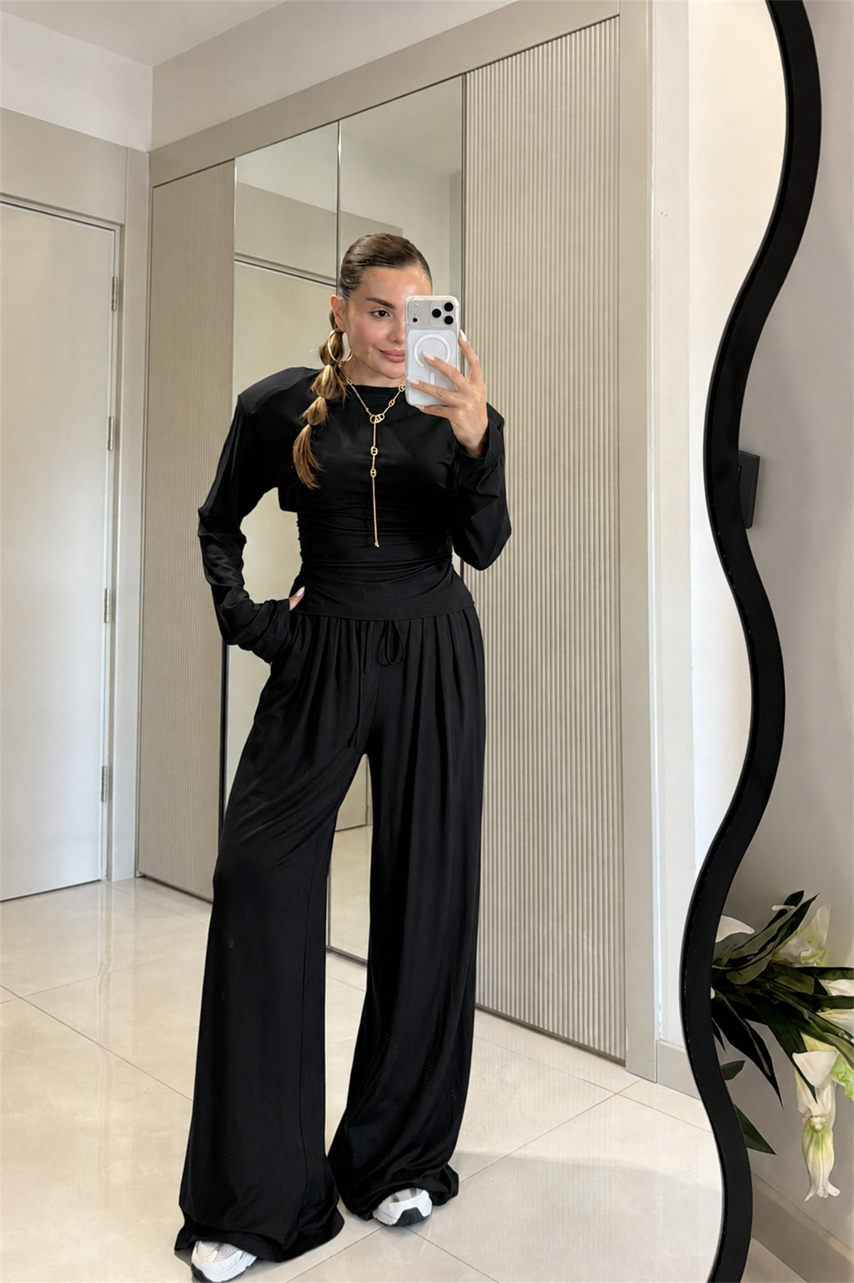 Sparkle Siyah Vatkalı Modal Takım