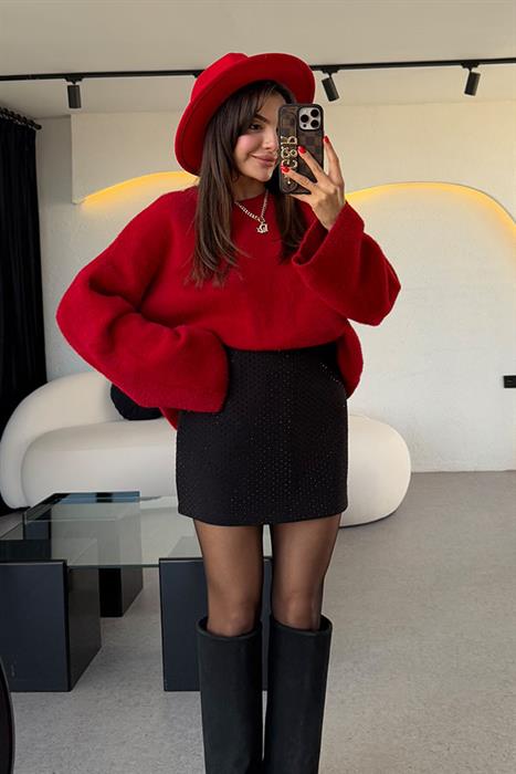 Sparkle Taşlı Mini Etek 