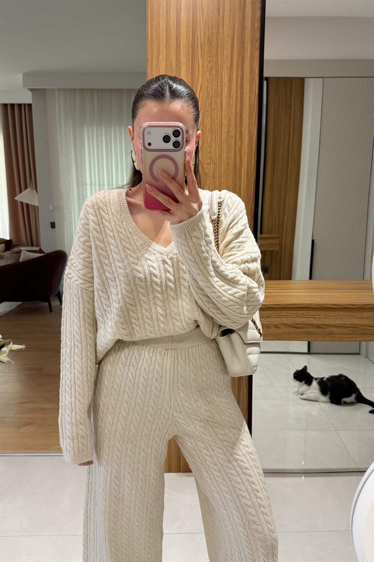 Specter Krem Saç Örgü İkili Takım