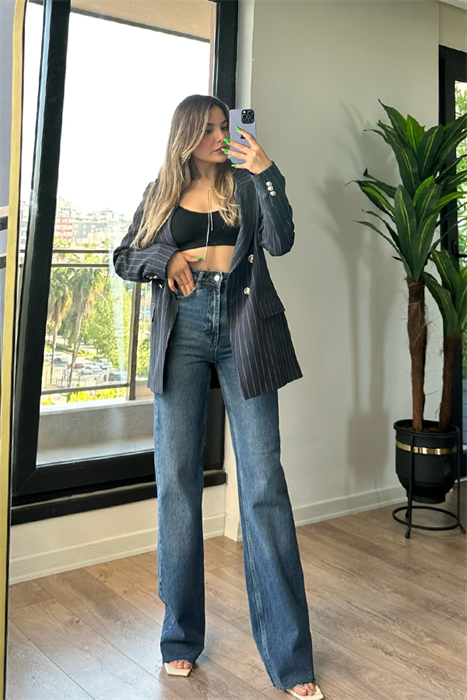 Squal midblue palazzo jean