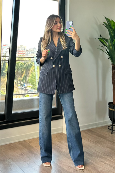 Squal midblue palazzo jean