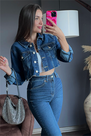 Squala midblue yırtmaçlı ispanyol jean