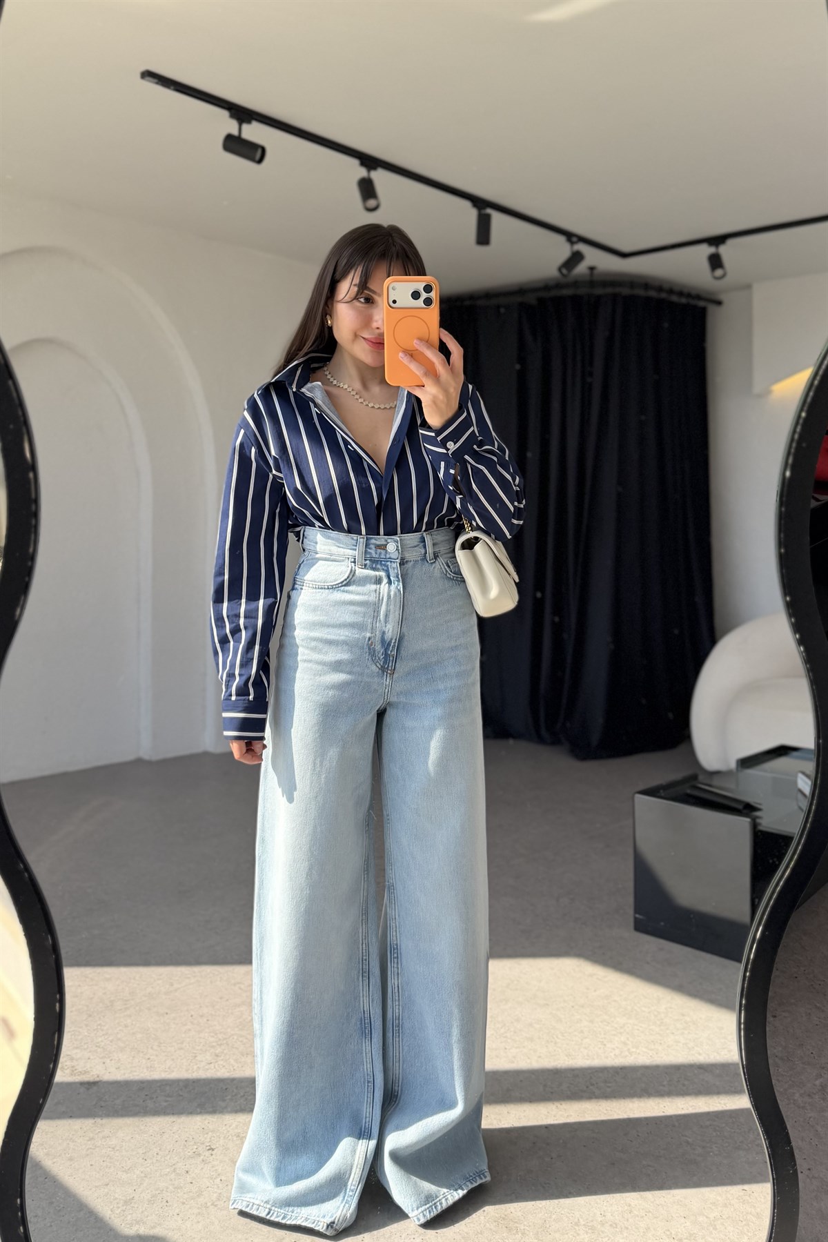 Starlis Lightblue Yüksek Bel Bol Paça Palazzo Jean