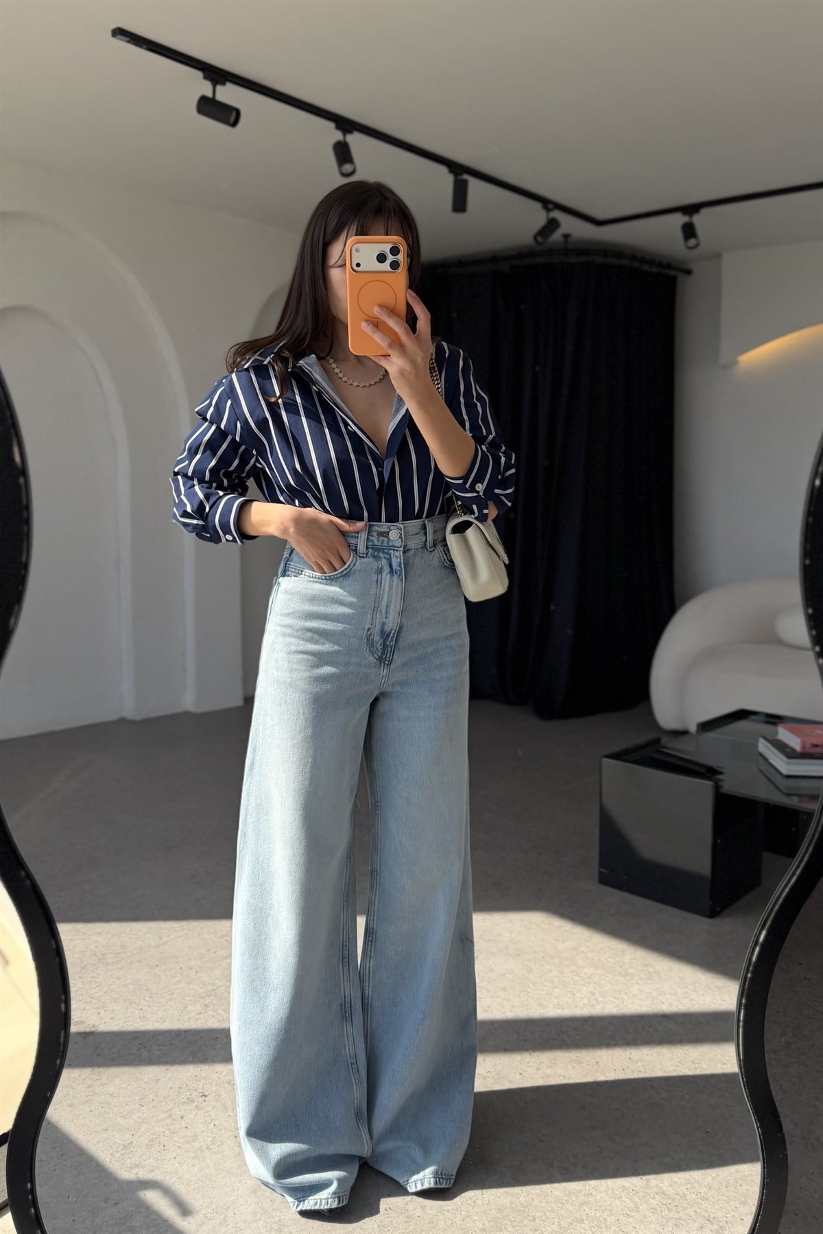 Starlis Lightblue Yüksek Bel Bol Paça Palazzo Jean