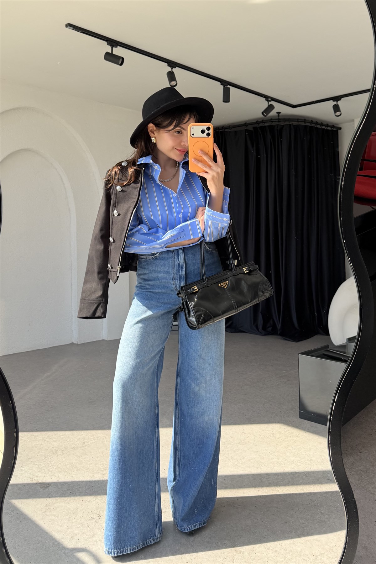 Starlis Midblue Yüksek Bel Bol Paça Palazzo Jean