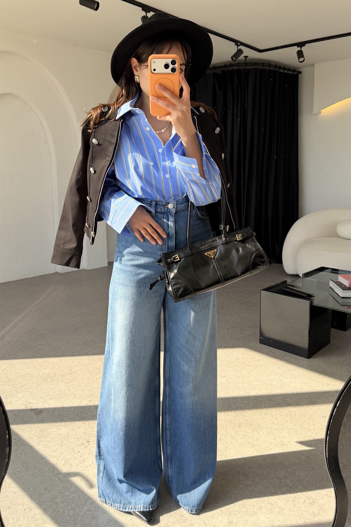 Starlis Midblue Yüksek Bel Bol Paça Palazzo Jean