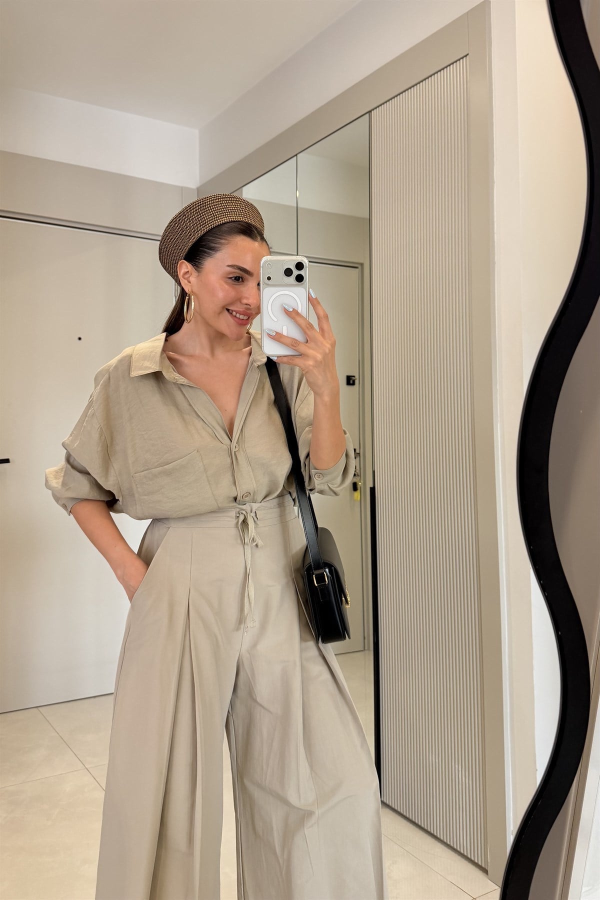 Stein Açık Haki Oversize Yazlık Gömlek
