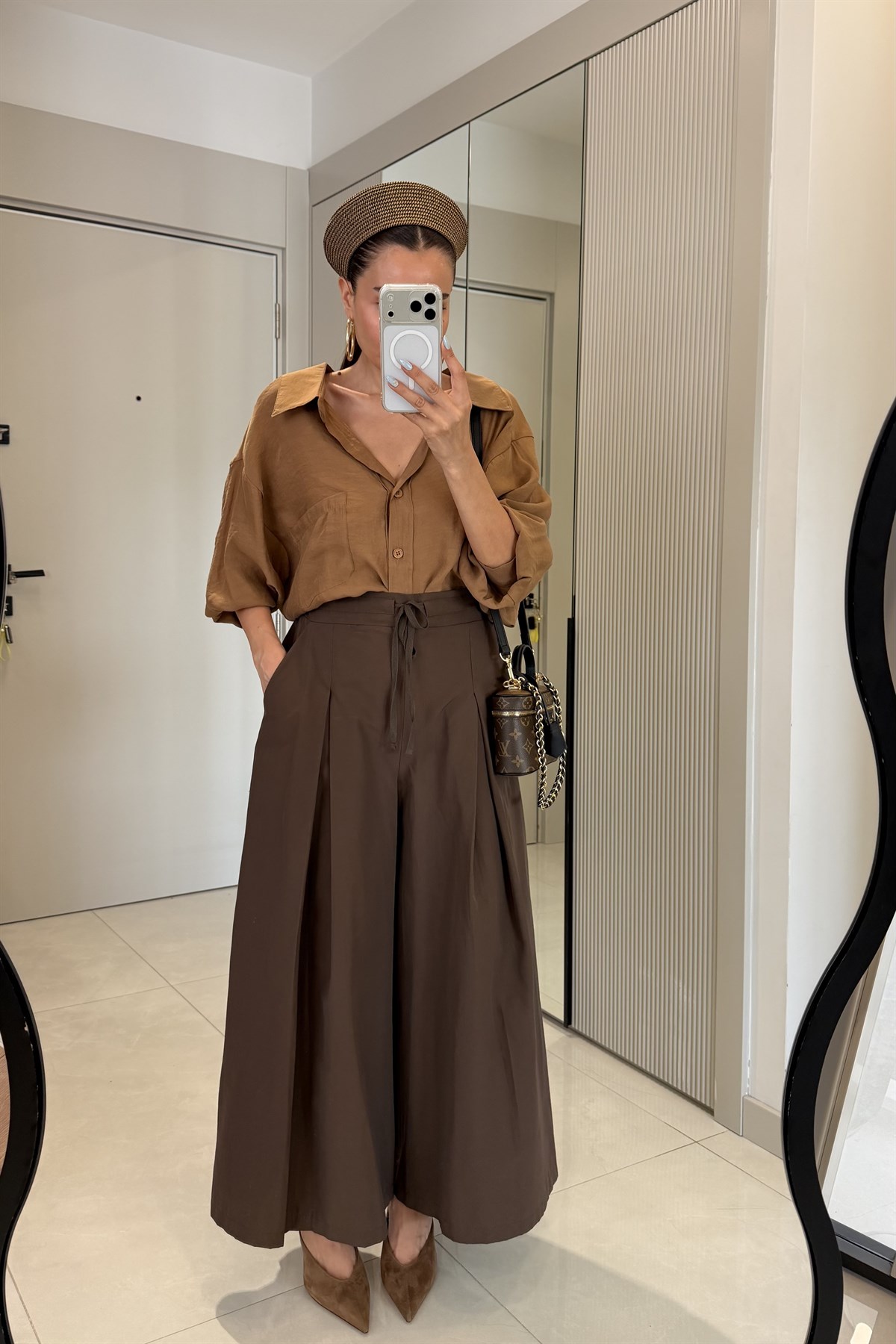 Stein Camel Oversize Yazlık Gömlek