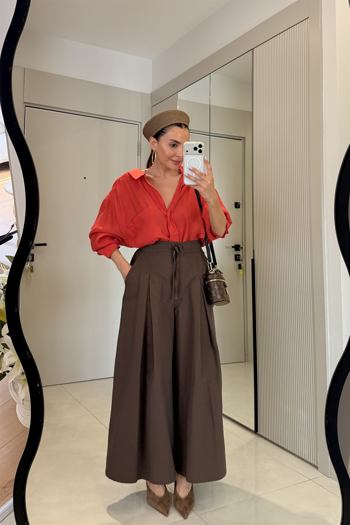 Stein Kırmızı Oversize Yazlık Gömlek