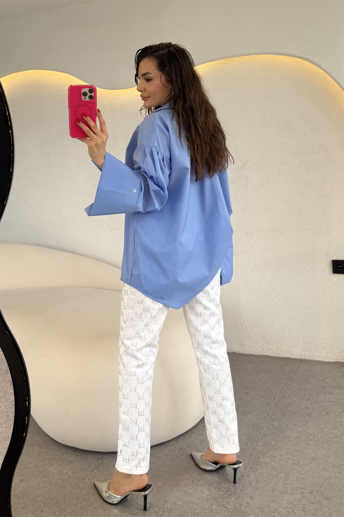 Stephan Taşlı Beyaz Jean 