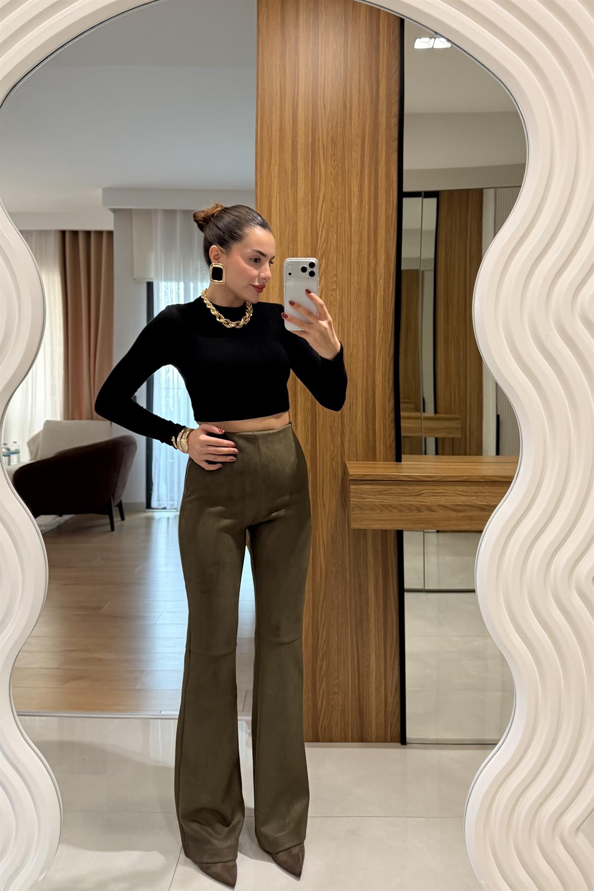 Stew Haki Süet Pantolon