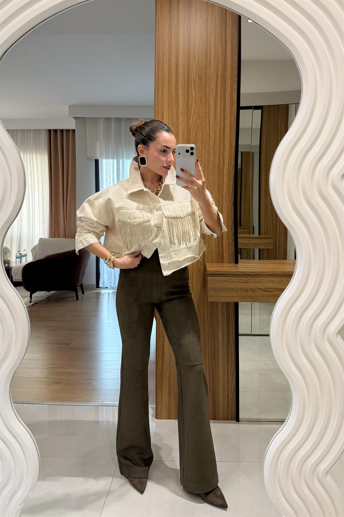 Stew Haki Süet Pantolon