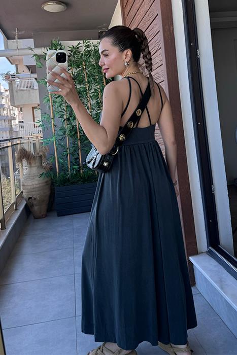 Stey Modal Kumaş Askılı Tulum - Füme