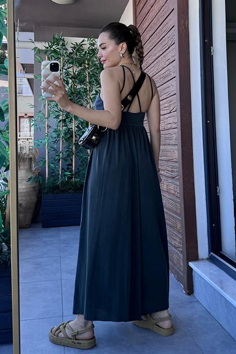 Stey Modal Kumaş Askılı Tulum - Füme