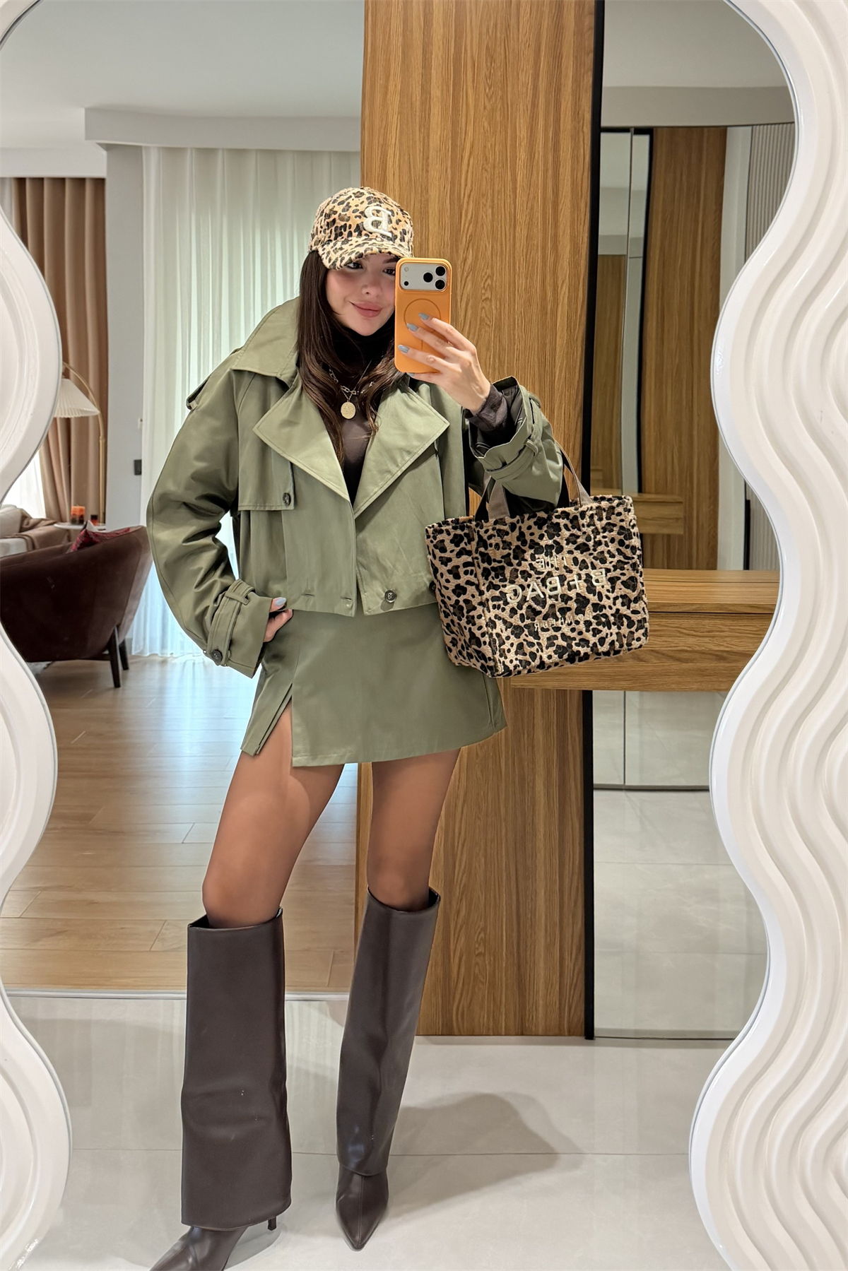 Stone Haki Biker Trençkot