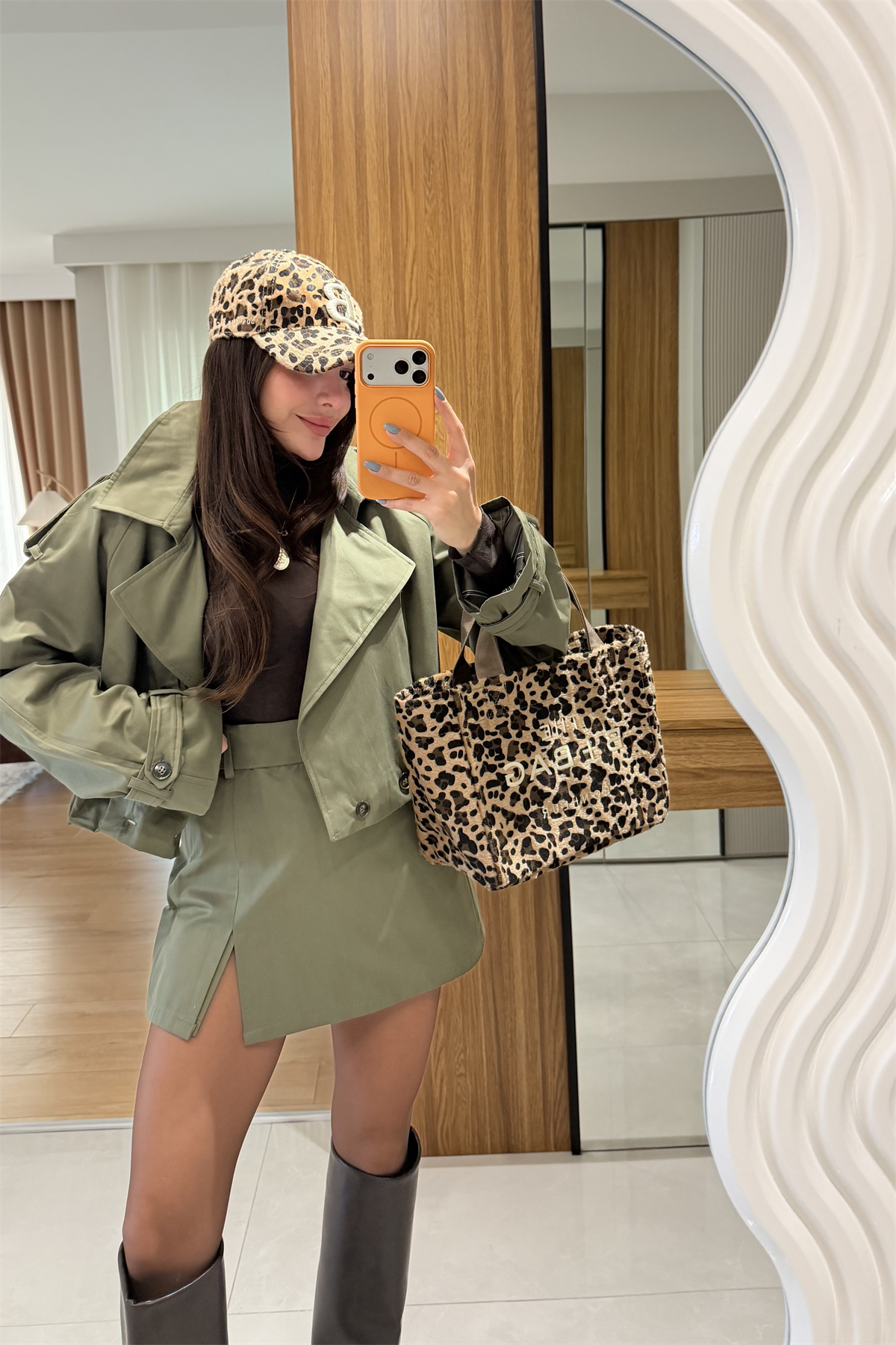 Stone Haki Biker Trençkot