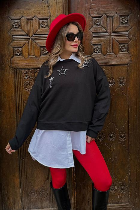 Student Altı Asimetrik Beyaz Gömlek