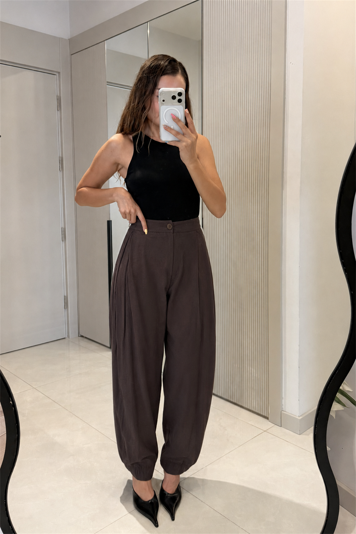 Styles Kahve Şalvar Pantolon