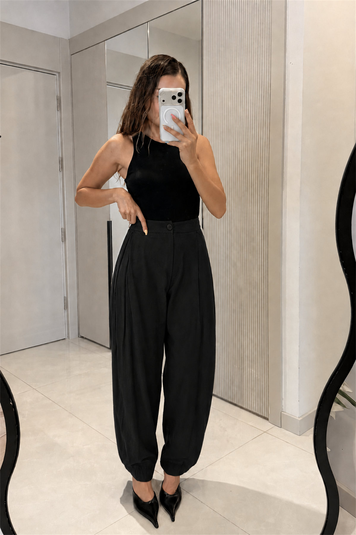 Styles Siyah Şalvar Pantolon