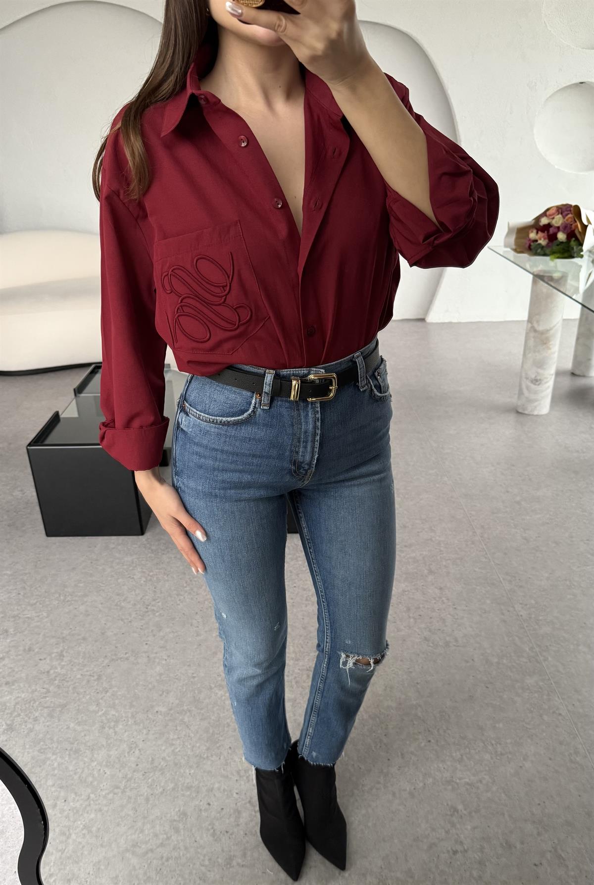 Sucre Tek Dizi Yırtık Midblue Jean 