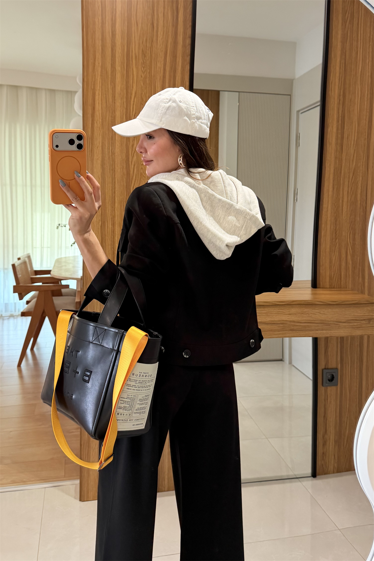 Survivar Siyah Tasarım Kapüşonlu Premium Blazer Ceket