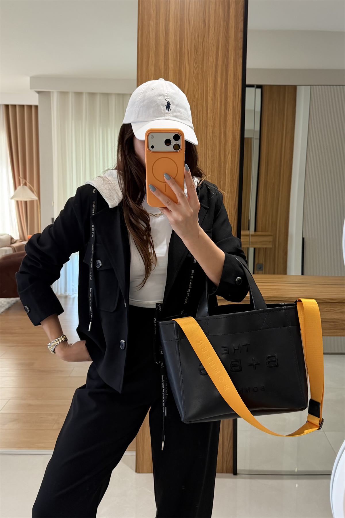 Survivar Siyah Tasarım Kapüşonlu Premium Blazer Ceket