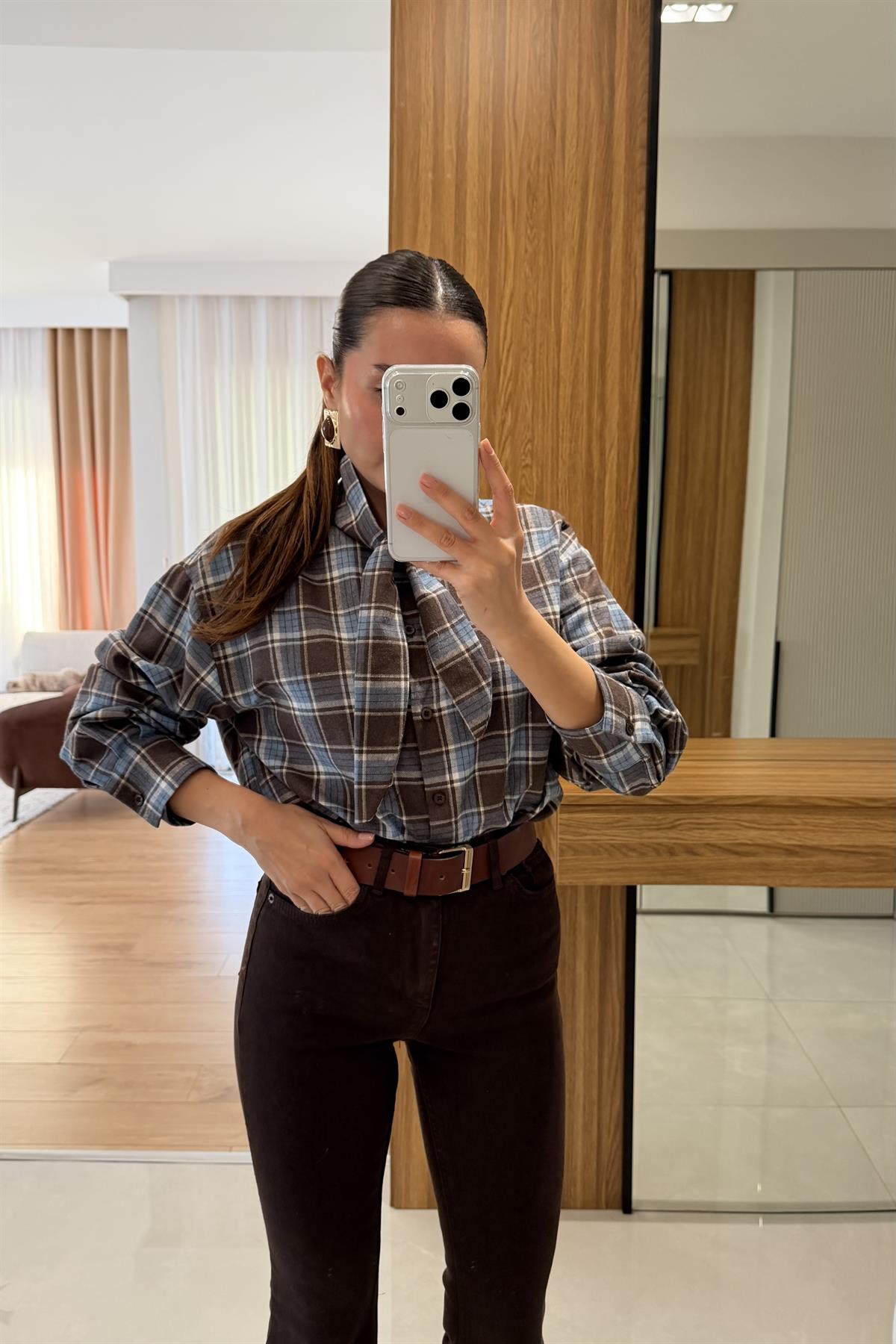 Taisca Mavi Kareli Gömlek