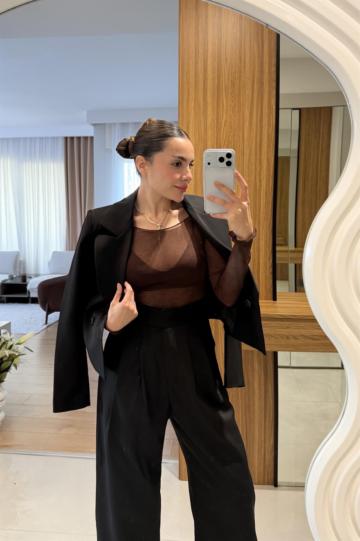 Tamia Siyah Blazer Pantolon Takım