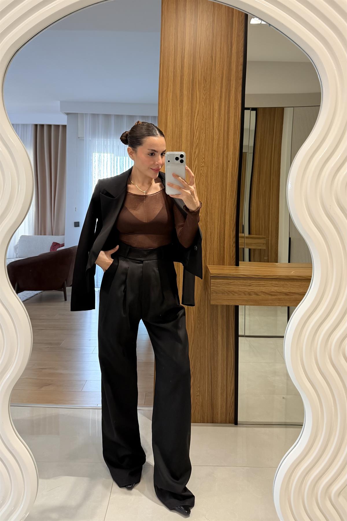 Tamia Siyah Blazer Pantolon Takım