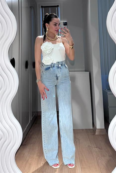 Tammy Orjinal  Çapraz Düğmeli Palazzo Jean