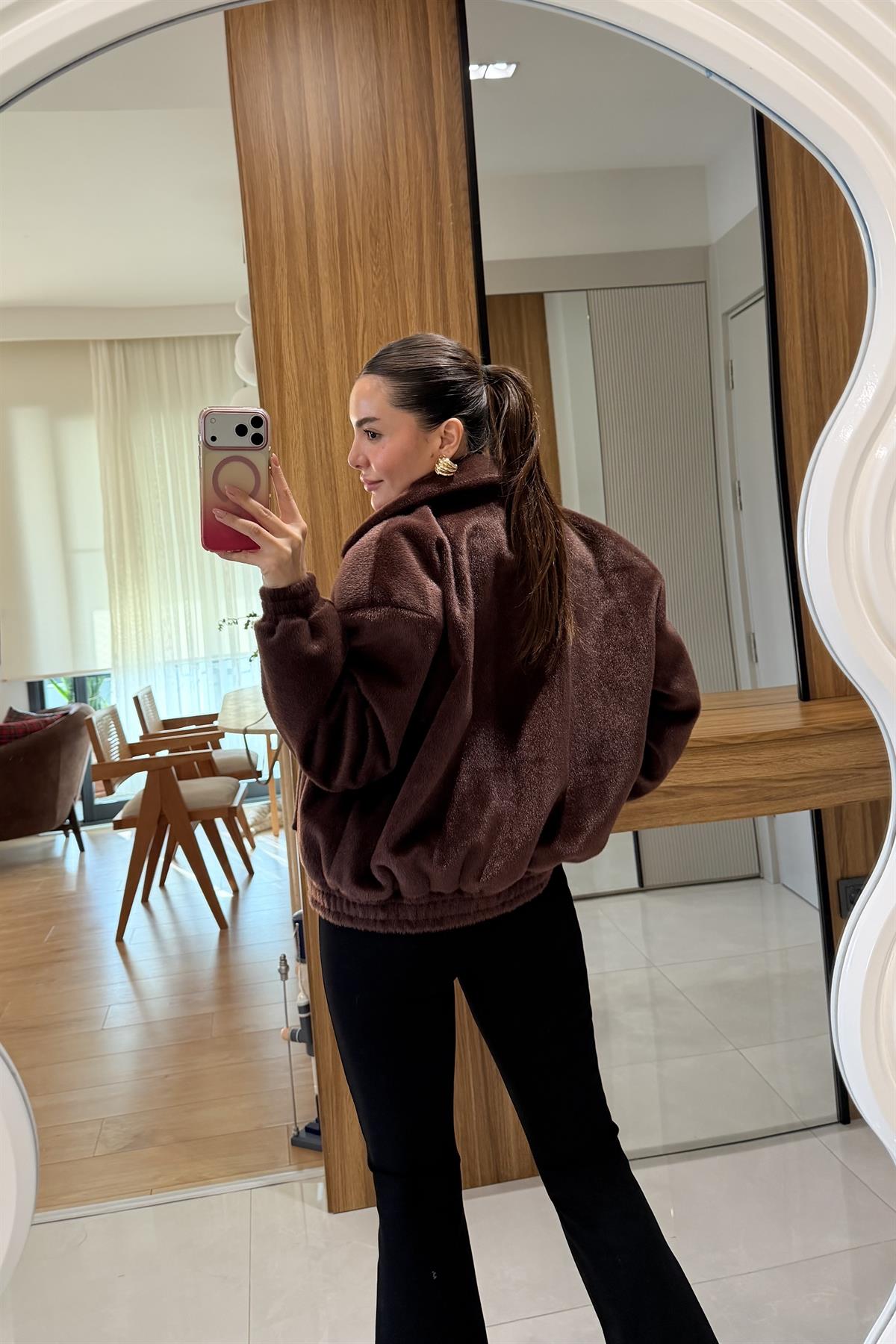 Tedros Kahve Dokulu Bomber Ceket