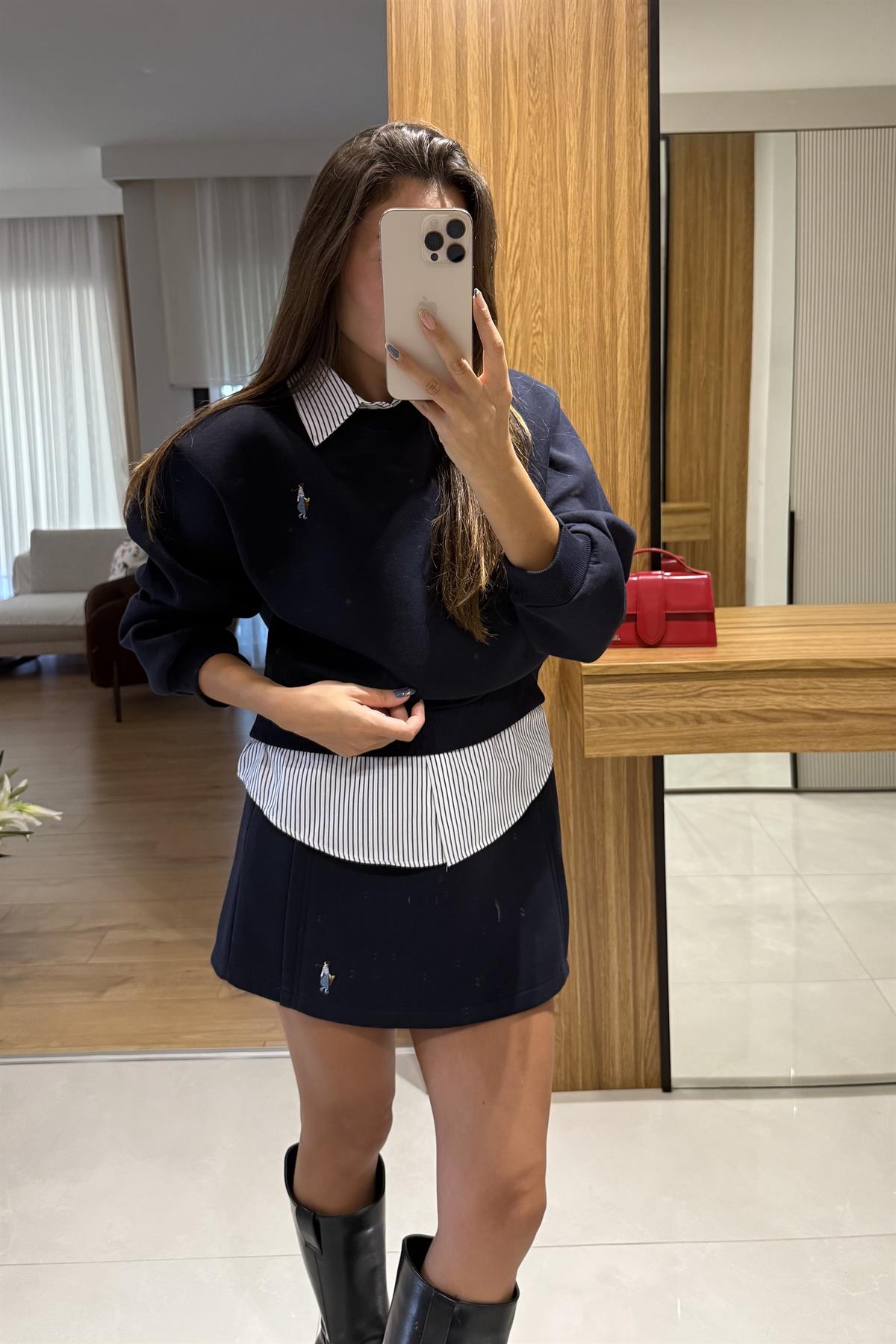 Tegan Gömlek Yaka Sweatshirt